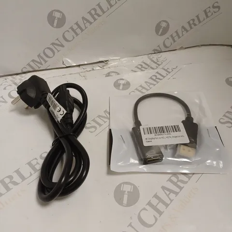 BOX OF APPROXIAMTELY 15 DISPLAY PORT ADAPTOR & 5 CLOVER POWER WIRES