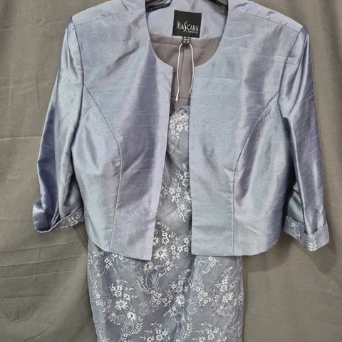MASCARA LONDON LIGHT BLUE LACE DRESS WITH MATCHING JACKET – WOMEN'S TWO-PIECE SET, UK 20