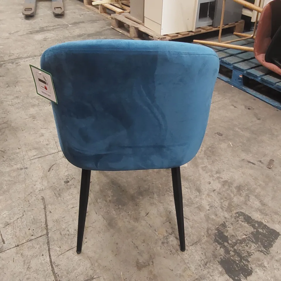 DESIGNER BLUE VELVET DINING CHAIR