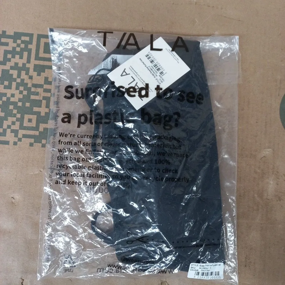 BAGGED T/ALA SCULPT SEAMLESS RUCHED VEST IN BLACK SIZE SMALL