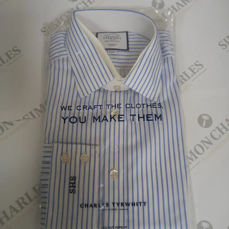 CHARLES TYRWHITT CLASSIC FIT PINSTRIPE SHIRT SIZE 16/34"