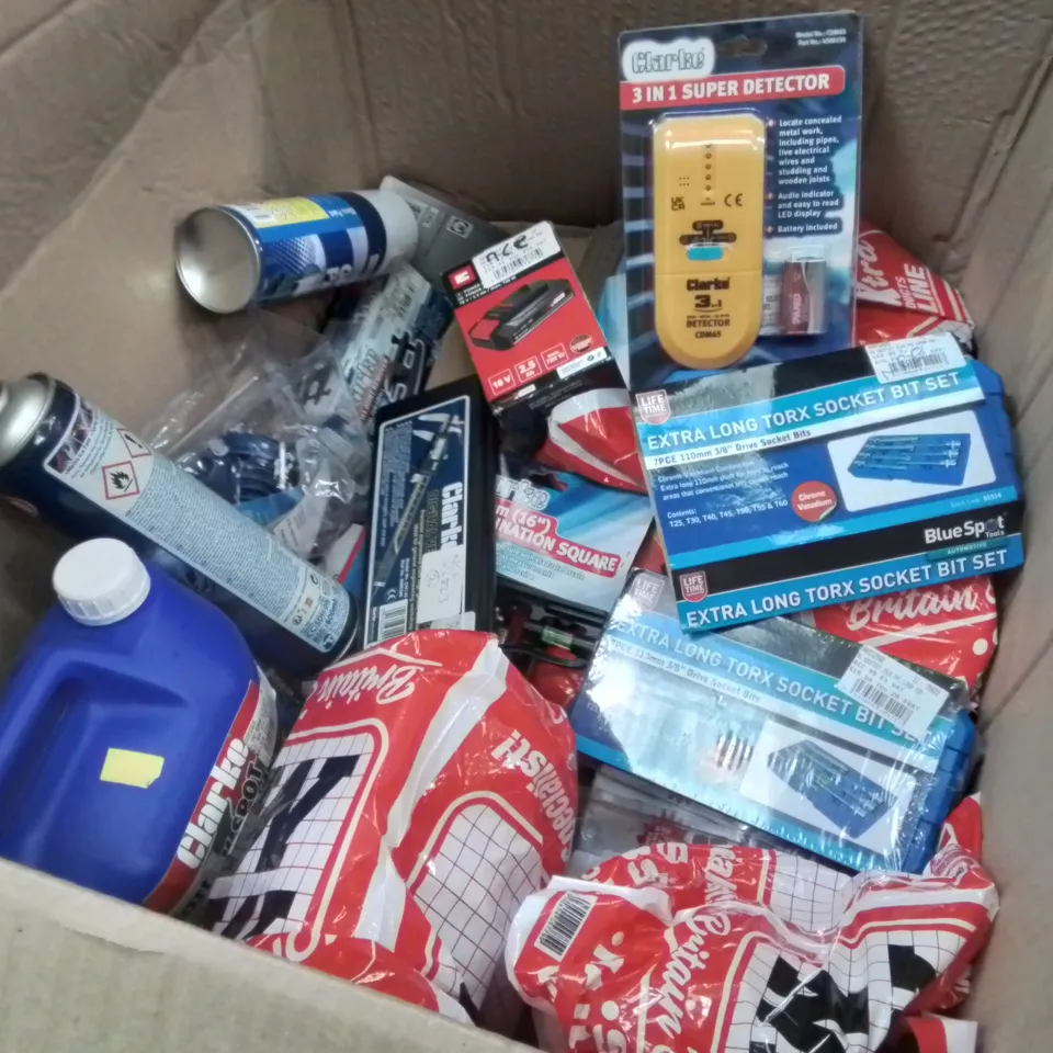 BOX OF ASSORTED HARDWARE TOOLS & SOCKET SETS