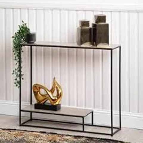 BRAND NEW HOMESDIRECT365 SUHANI CONSOLE TABLE  -BLACK WITH NICKEL TOP-