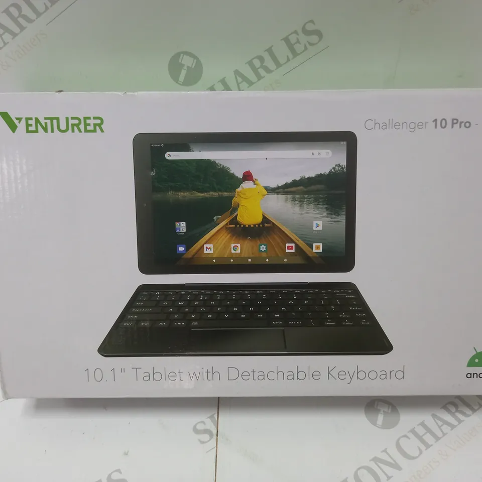 BRAND NEW BOXED VENTURER CHALLENGER 10 PRO 10.1" ANDROID TABLET WITH DETACHABLE KEYBOARD - BLACK 32GB