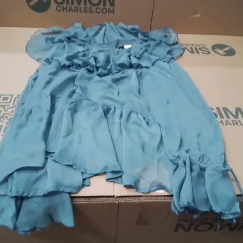 BOXED BRAND NEW APPROXIMATELY 16 SIMPLY BE RUFFLE BLOUSE TEAL SIZE 16