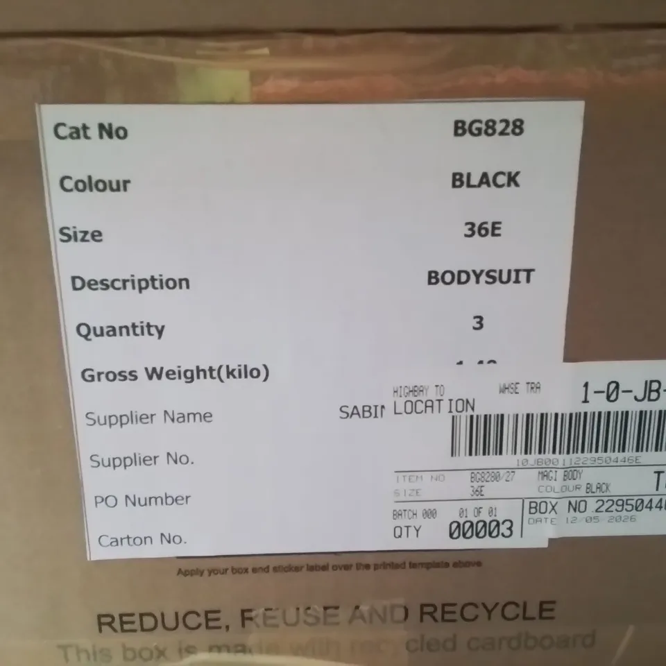 BOXED BRAND NEW APPROXIMATELY 3 MAGISCULPT BLACK BODYSUIT SIZE 36E
