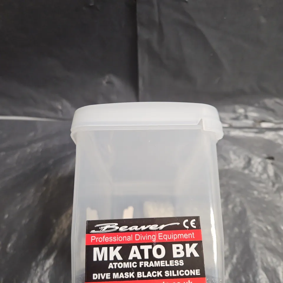 BEAVER MK ATO BK ATOMIC FRAMELESS DIVE MASK – BLACK SILICONE .