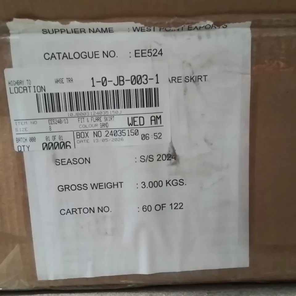 BOXED BRAND NEW APPROXIMATELY 6 JD WILLIAMS FIT&FLARE SKIRT SAND SIZE 8