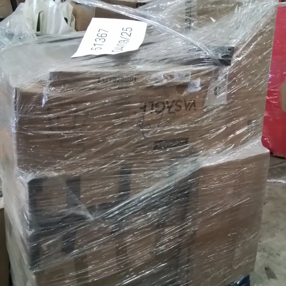 PALLET CONTAINING LARGE QUANTITY OF PEDAL BINS A GARDEN PARASOL ECT.