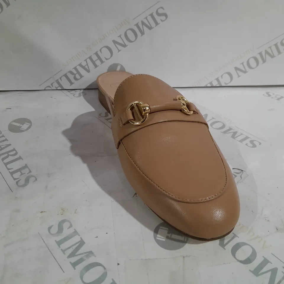 BOXED PAIR OF DUNE LONDON LOAFERS IN pink DENIM UK SIZE 6