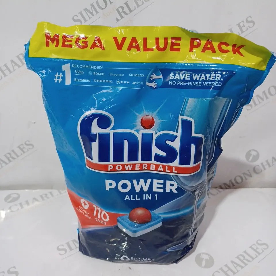 FINISH POWERBALL ALL IN ONE MAX POWERFUL CLEANING DISHWASHER TABLETS PACK OF 110