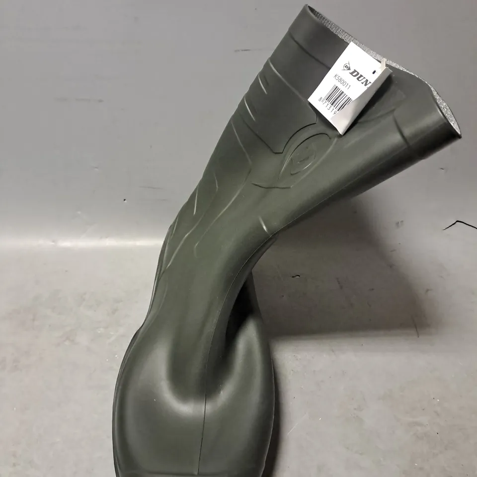 DUNLOP DEE GREEN /BLACK WELLIES - UK 10