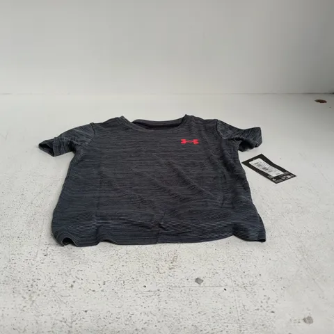 UNDER ARMOUR KIDS T-SHIRT β GREY HEATHER WITH RED UA LOGO, 4β5 YRS
