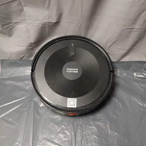 ROBOT VACUUM CLEANER – CIRCULAR BLACK UNIT WITH 'INNOVATE FURTHER' BRANDING