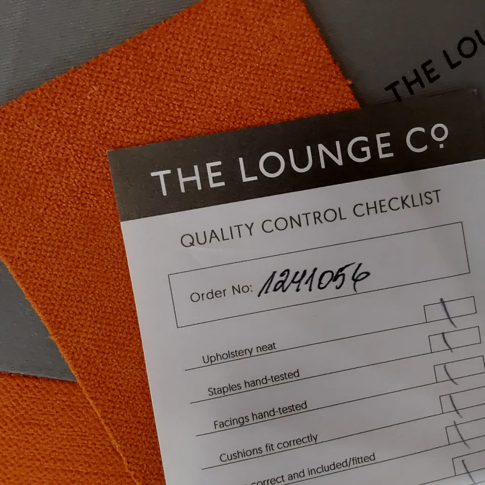 QUALITY BRITISH DESIGNER LOUNGE Co. THREE SEATER SOFA BURNT ORANGE PLUSH FABRIC 