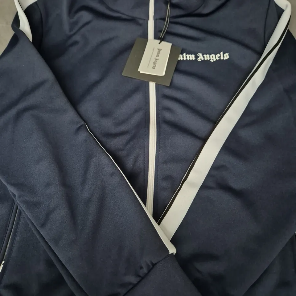 PALM ANGELS LOGO TRACK JACKET IN NAVY SIZE XL