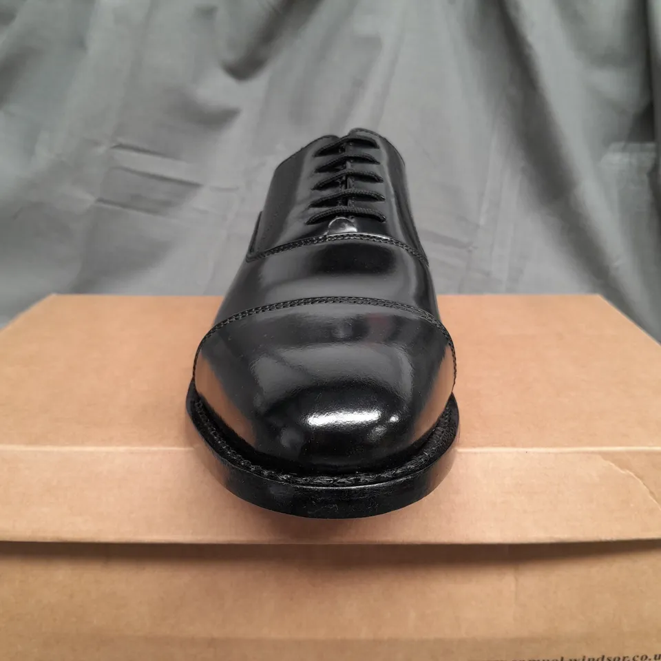 BOXED SAMUEL WINDSOR BLACK SHINNY SMART SHOES - UK 9.5