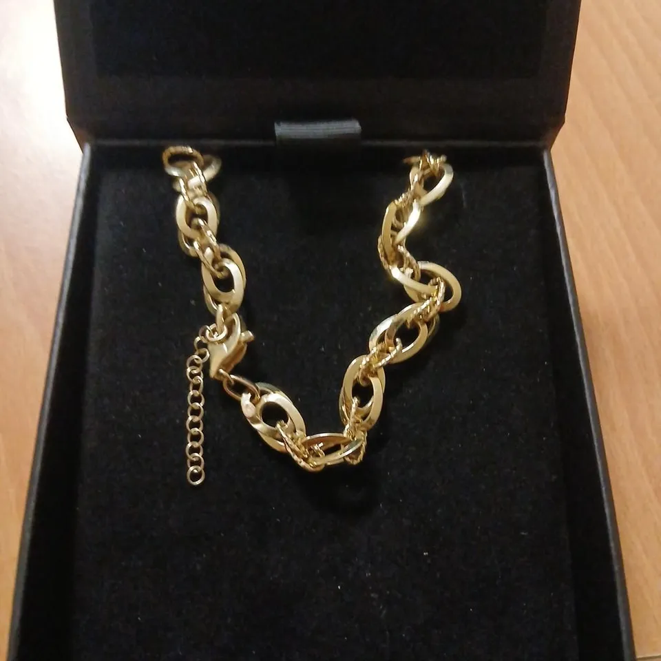 GOLD 9CT ITALIAN GOLD POLISHED & DIAMOND CUT BRACELET 4.6G