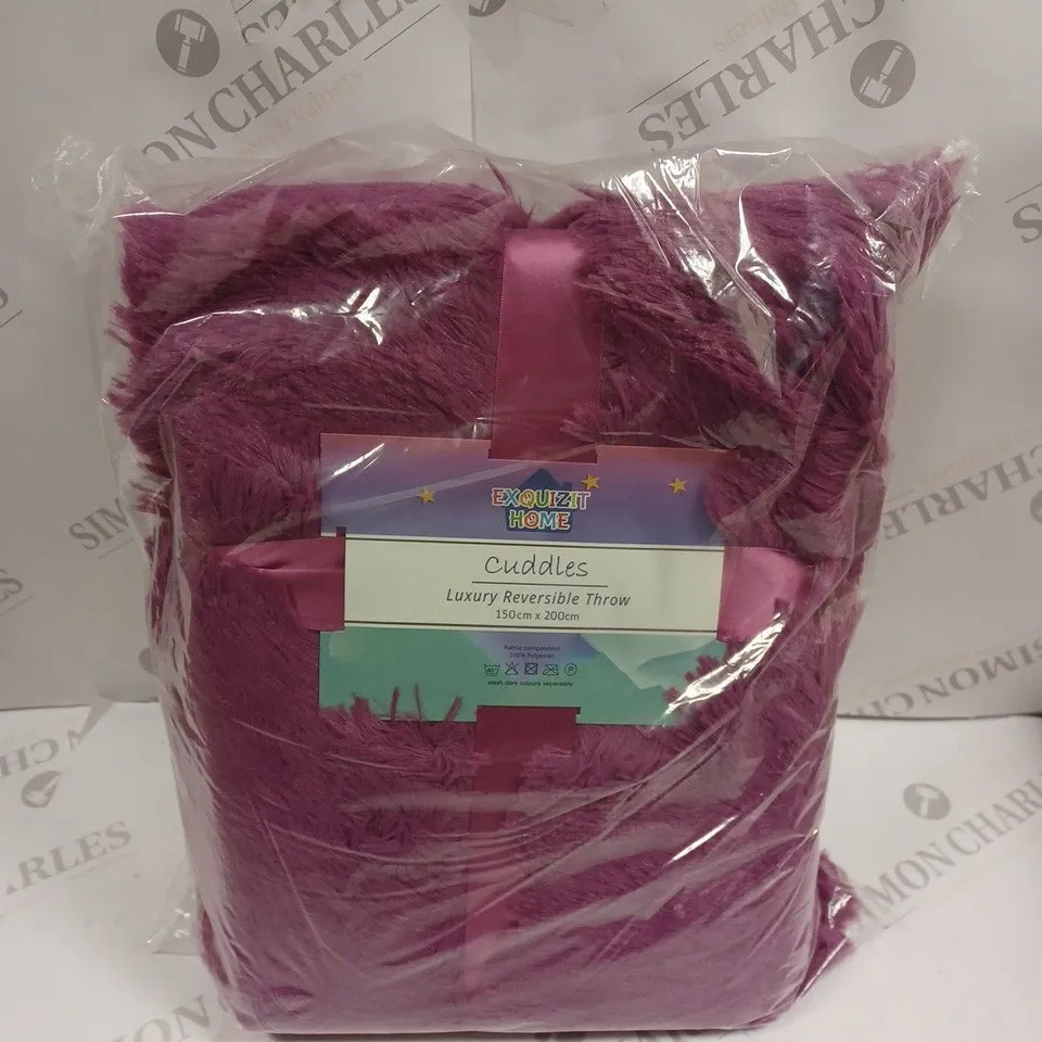 EXQUIZIT HOME CUDDLES LUXURY REVERSIBLE THROW - 150CM X 200CM