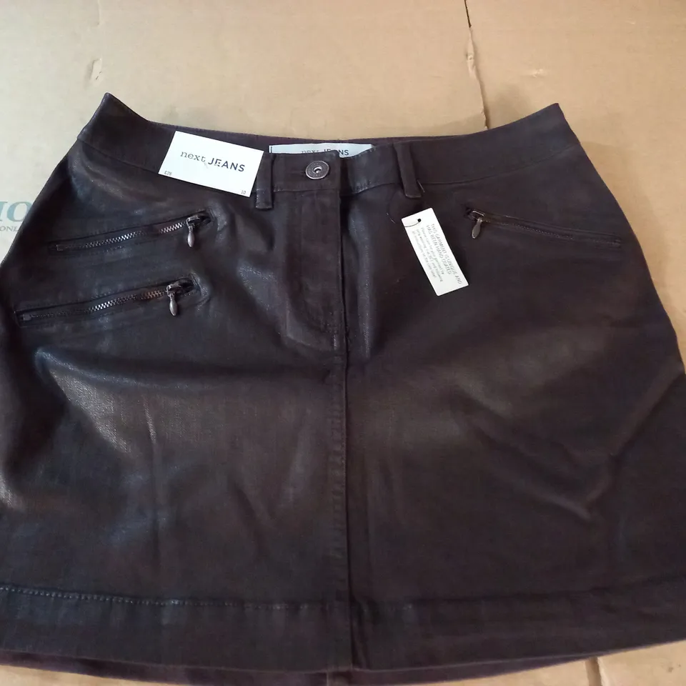 NEXT JEANS BROWN MINI SKIRT - 10