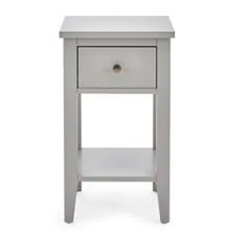 BOXED LYNTON 1 DRAWER SMALL BEDSIDE TABLE - GREY (1 BOX)