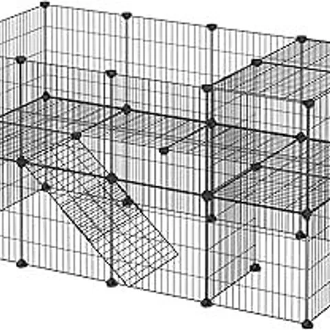 BOXED SONGMICS PET ENCLOSURE, 2 LEVELS, MODULAR ENCLOSURE FOR SMALL ANIMALS