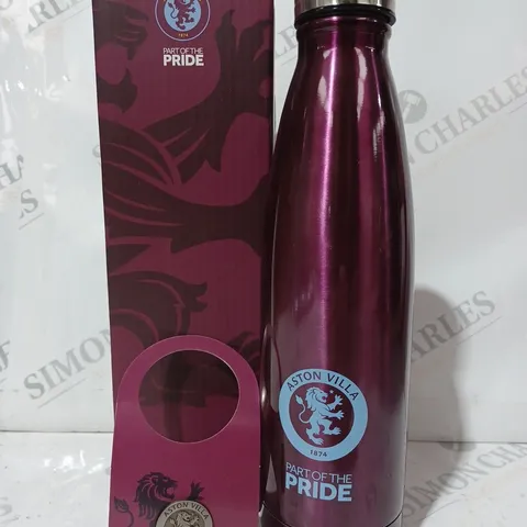 BOXED ASTON VILLA PART OF THE PRIDE BOTTLE AND BADGE SET