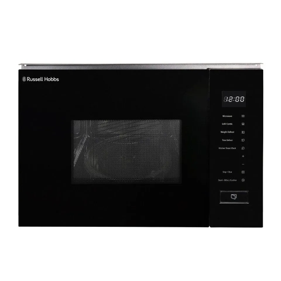 BOXED RUSSELL HOBBS BUILT-IN 800W MICROWAVE & GRILL - BLACK