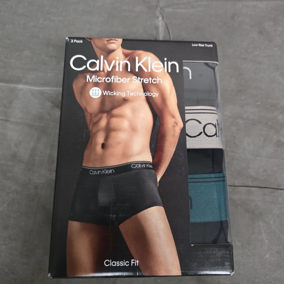 CALVIN KLEIN MICROFIBER STRETCH TRUNKS 3 PACK – SIZE XL