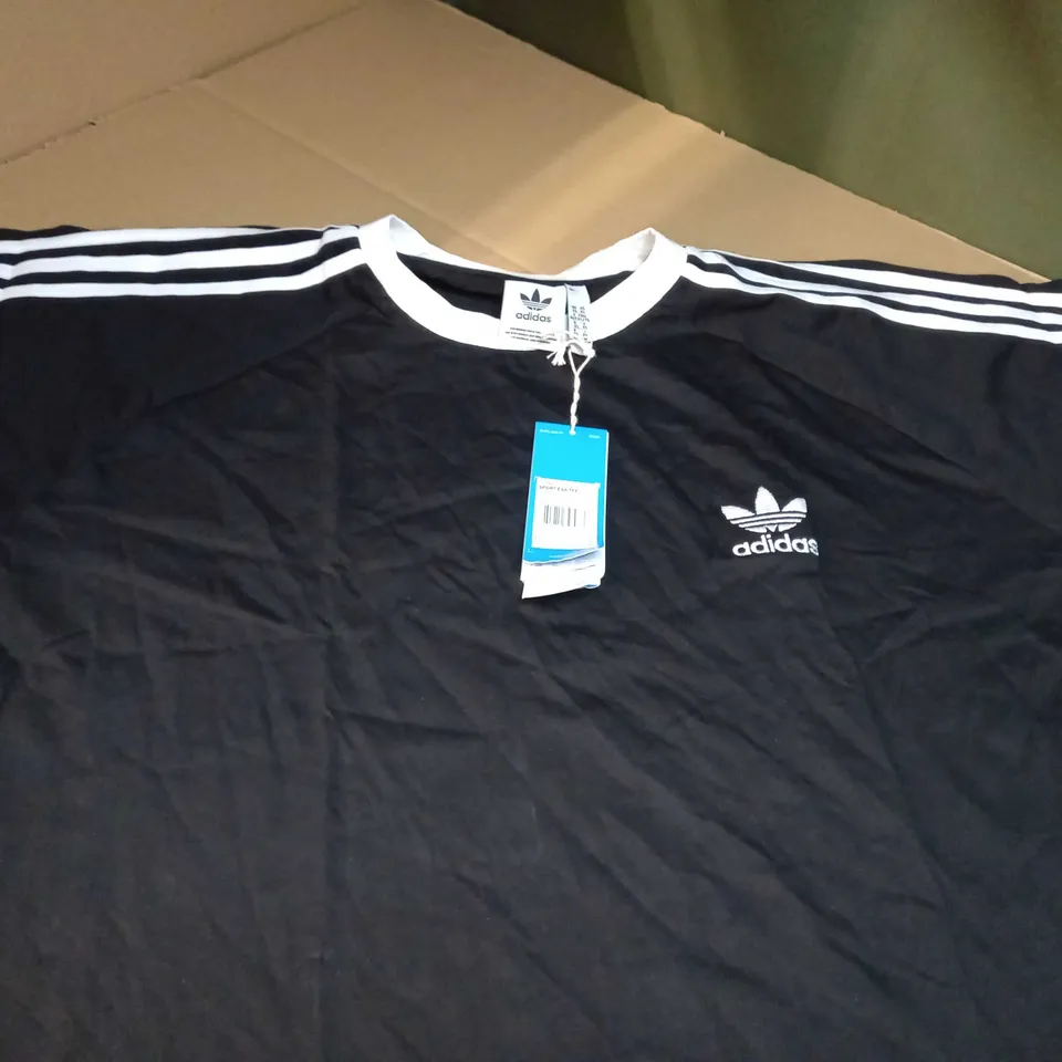 ADIDAS BLACK/WHITE DETAILED LOGO TEE - XL