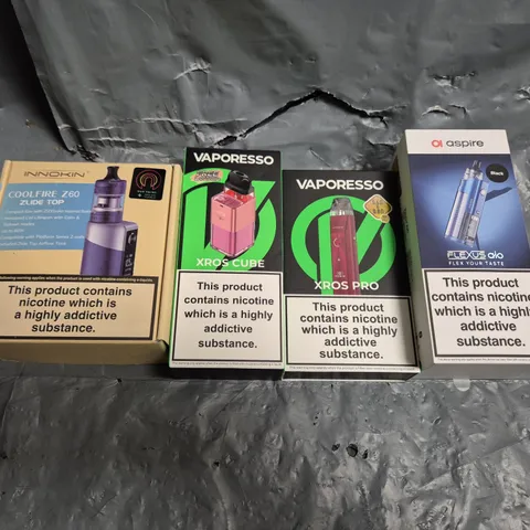 APPROXIMATELY 15 ASSORTED E-CIGARETTE PRODUCTS TO INCLUDE - ASPIRE, VAPORESSO, INNOKIN ETC 