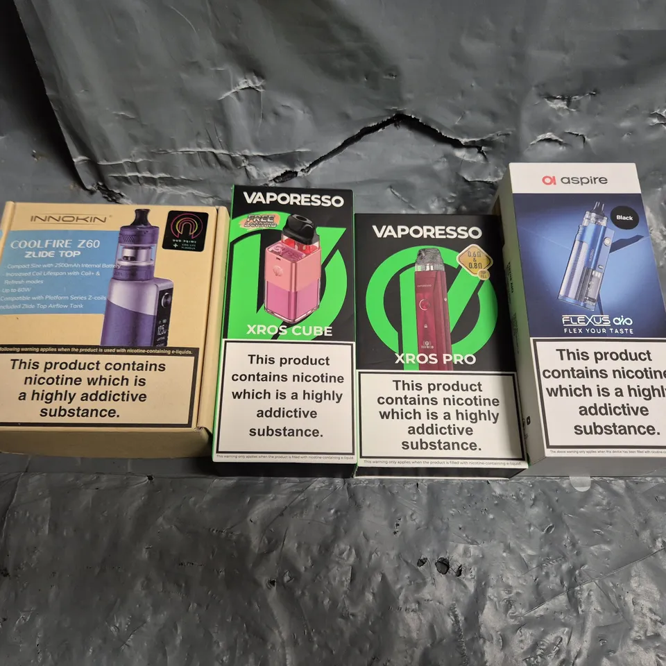 APPROXIMATELY 15 ASSORTED E-CIGARETTE PRODUCTS TO INCLUDE - ASPIRE, VAPORESSO, INNOKIN ETC 
