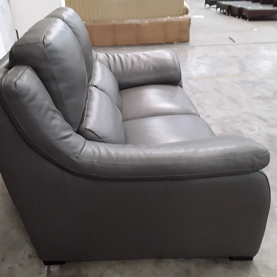 QUALITY ITALIAN DESIGNER DEGANO 2 SEATER SOFA - GREY ANTHRACITE LEATHER