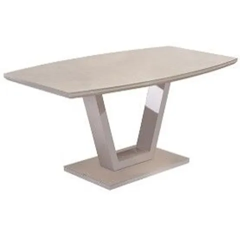 BRAND NEW & BOXED SAMSON GLASS TOP MARBLE EFFECT DINING TABLE IN LATTE (3 BOXES)
