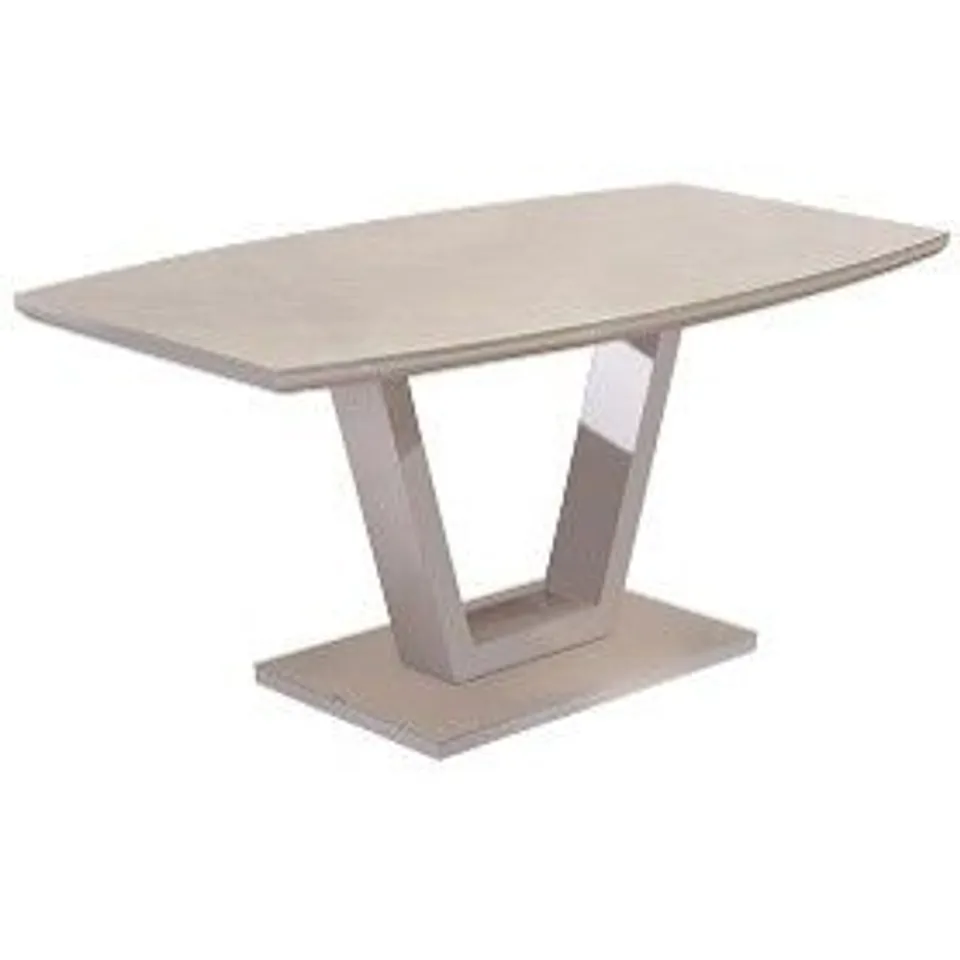 BRAND NEW & BOXED SAMSON GLASS TOP MARBLE EFFECT DINING TABLE IN LATTE (3 BOXES)