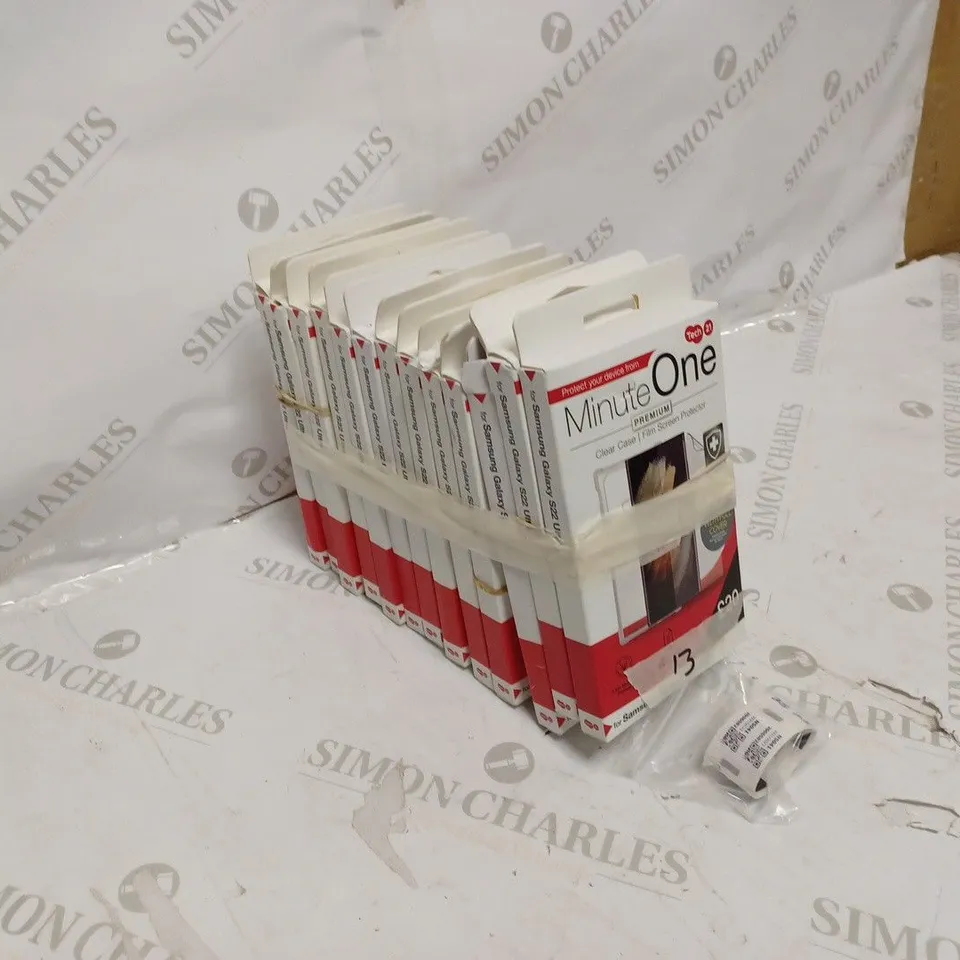 LOT OF  13 MINUTE ONE CLEAR CASE & SCREEN PROTECTOR KITS FOR SAMSUNG GALAXY S22 ULTRA 