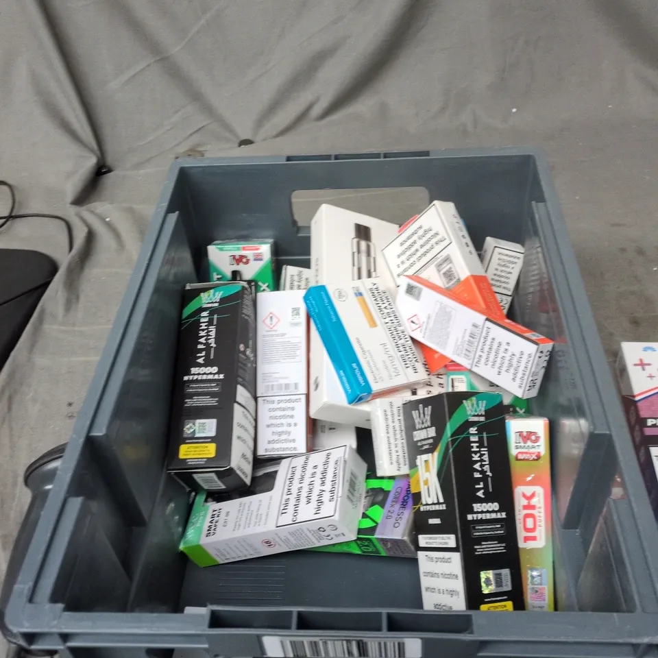TOTE OF APPROXIMATELY 25 ASSORTED ELECTRONIC CIGARETTE ITEMS TO INCLUDE: 88VAPE VAPE LIQUID 