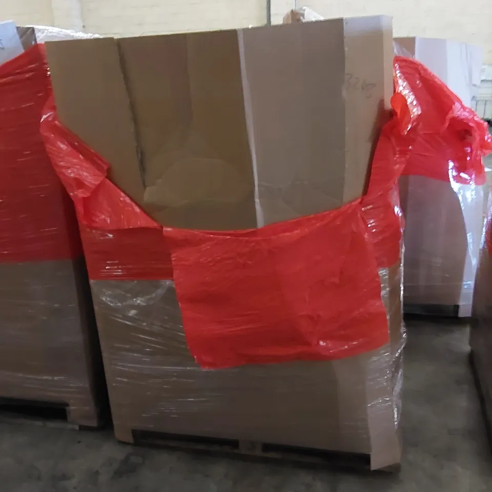 PALLET CONTAINING HOUSEHOLD AND CONSUMER PRODUCTS. INCLUDES FOOT MASSAGER, SHOE BOX, BLANKET/THROW, BOXED FURNITURE ETC