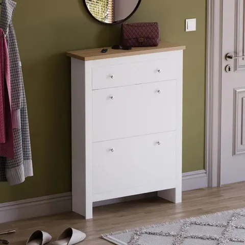 BOXED ARLINGTON SHOE CABINET - WHITE (1 BOX)