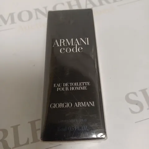 BOXED AND SEALED ARMANI CODE EAU DE TOILETTE GIORGIO ARMANI 15ML