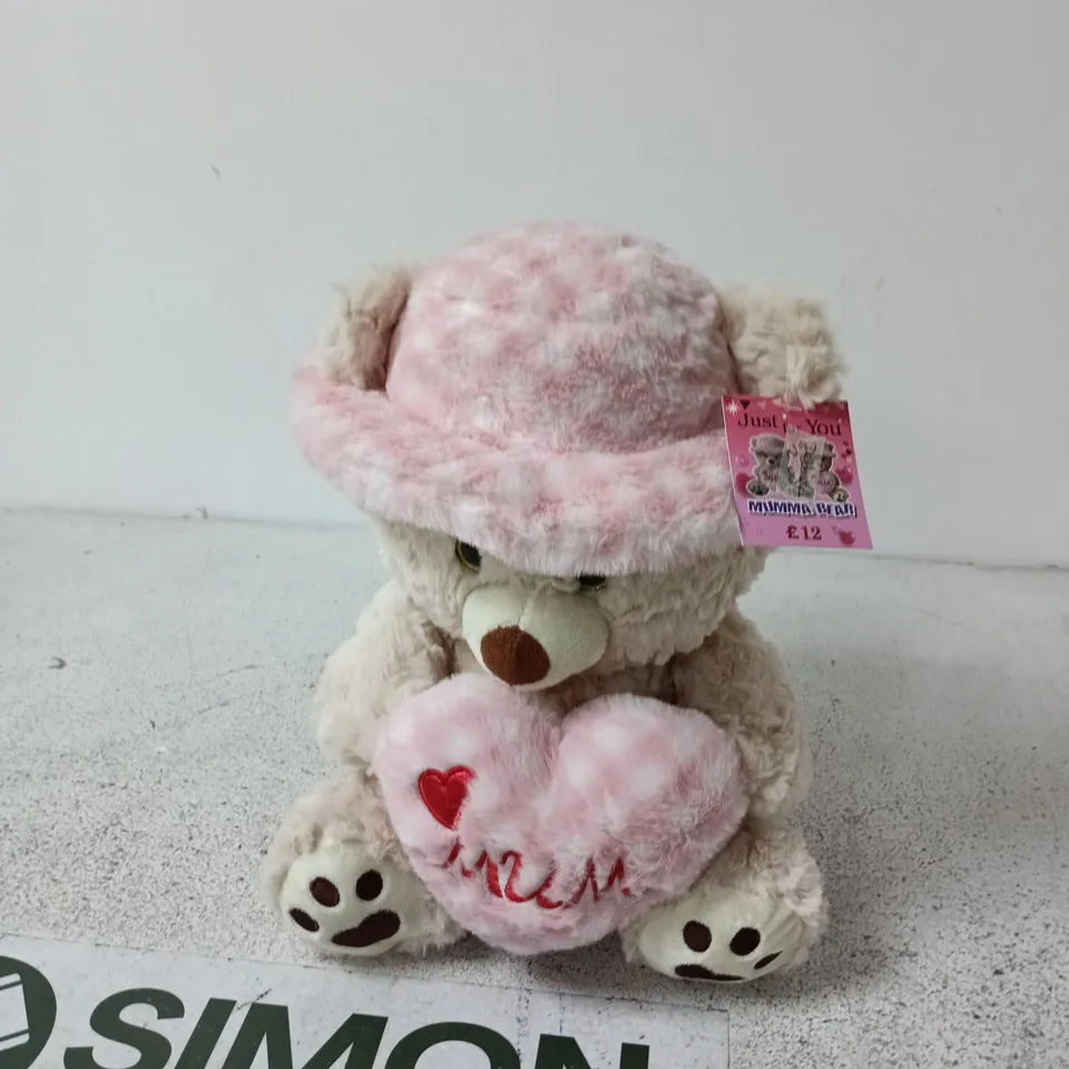 SOFT PINK PLUSH TEDDY BEAR – 'MUMMA BEAR' (JUST FOR YOU) 