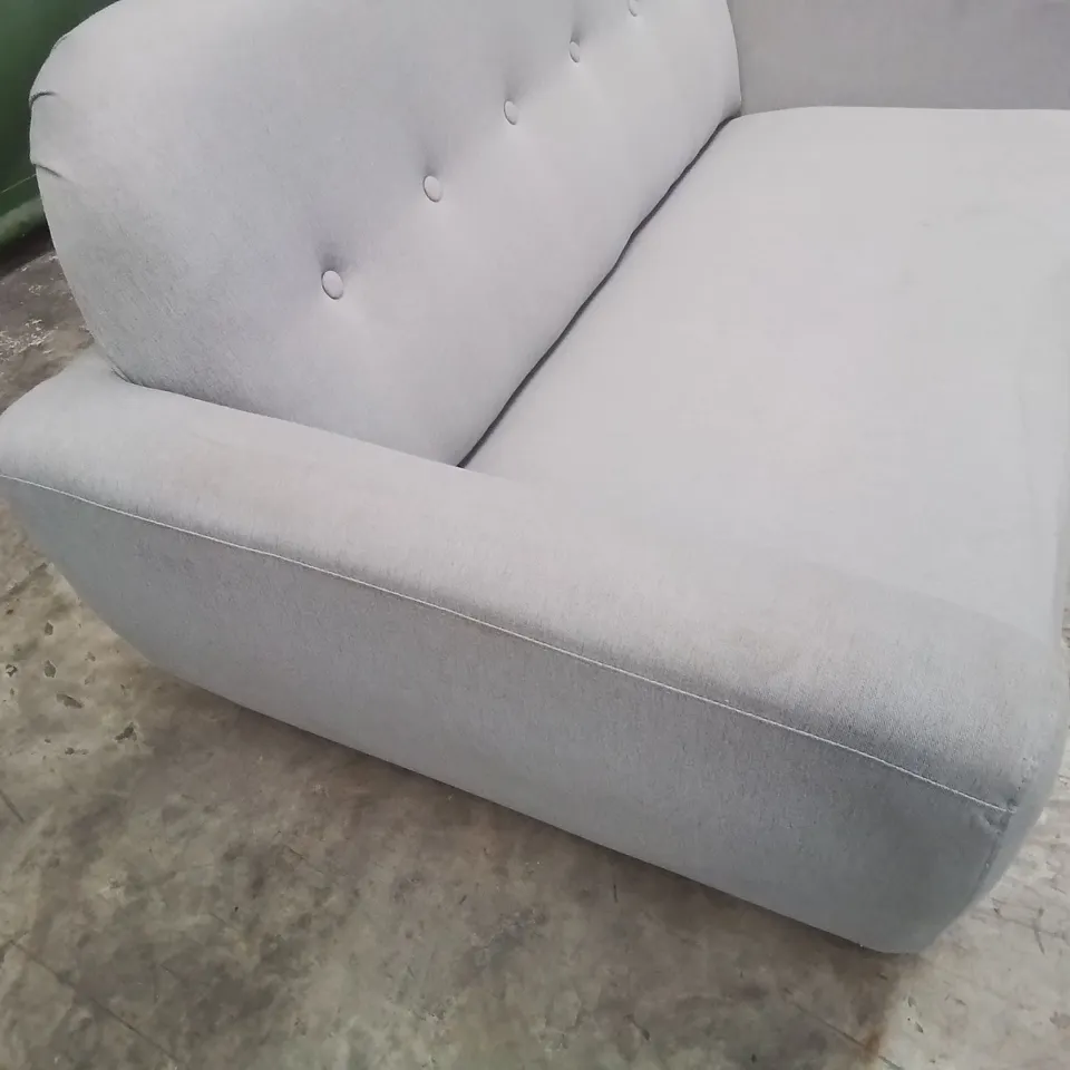 DESIGNER TWO SEATER SOFA LIGHT GREY FABRIC 