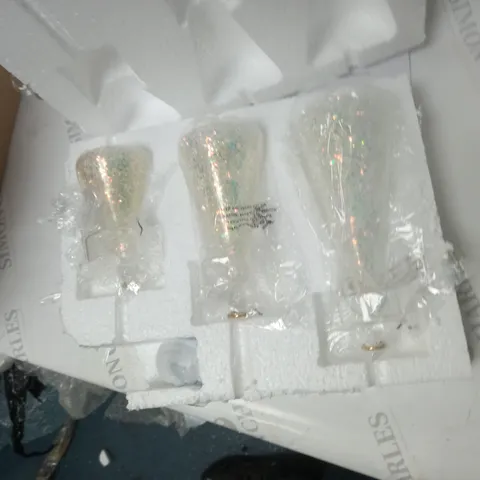 HOME REFLECTIONS SET OF 3 PRE-LIT GLASS ANGEL CANDLE HOLDERS