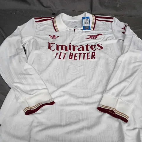 ARSENAL FC JERSEY – WHITE , PLAYERS VERSION    UK L