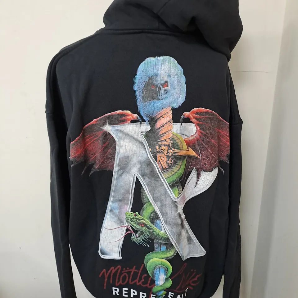 REPRESENT MOTLEY CRUE INITAL HOODIE SIZE M