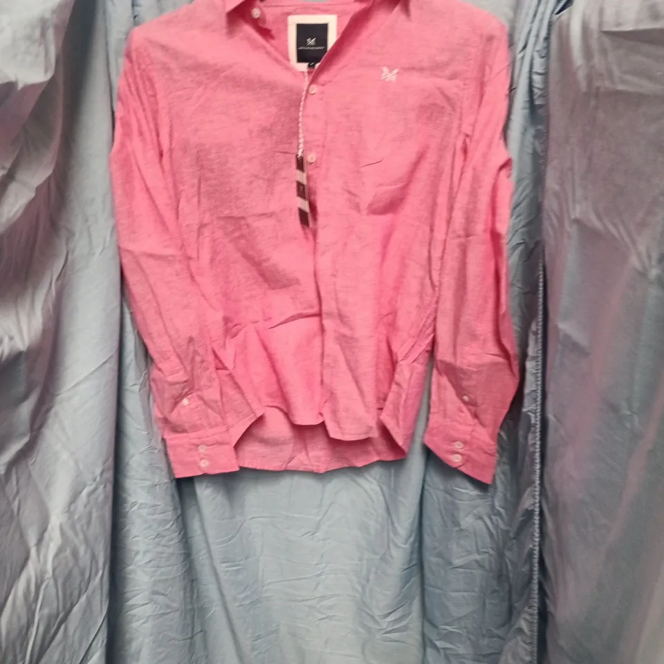 CREW CLOTHING COMPANY PINK SHIRT, UK SIZE S