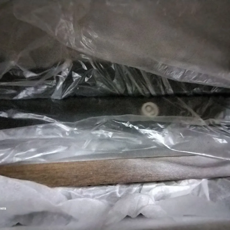 BOXED TRIBESIGNS DARK OAK EFFECT/BLACK METAL BENCH SHOE STORAGE UNIT