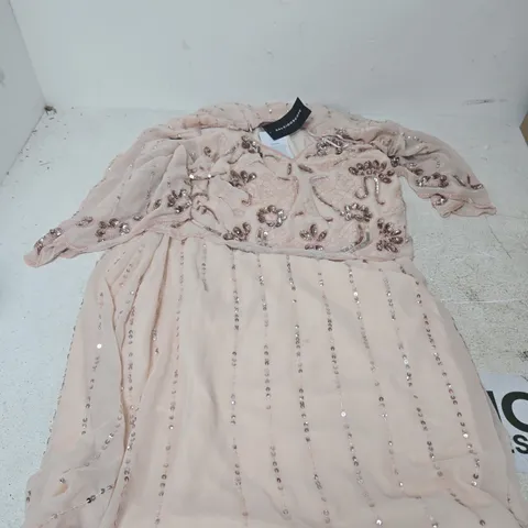 KALEIDOSCOPE BLUSH BEADED MAXI DRESS - 16