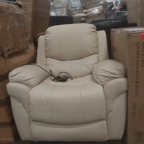 DESIGNER FAUX LEATHER UPHOLSTERED ELECTRIC RECLINING ARMCHAIR