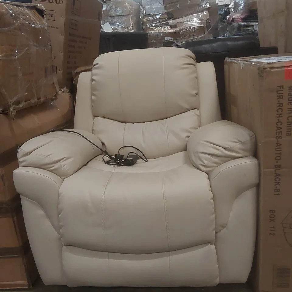 DESIGNER FAUX LEATHER UPHOLSTERED ELECTRIC RECLINING ARMCHAIR 